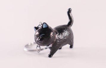 Брелок для ключів чорний котик 4.5 см 0103CH/03 фото